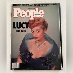 Vintage People Magazine Cover with Lucille Ball (1989)